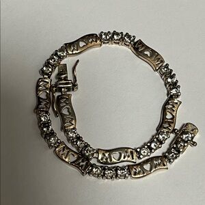 Vtg Sterling “MOM” CZ Tennis Bracelet